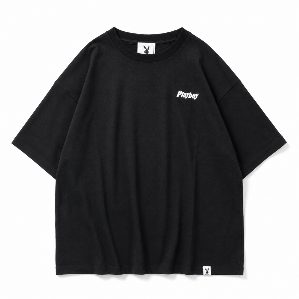 SEQUENZ meets PLAYBOY PB SPRAY×BUNNY EMB 半袖Tシャツ BLACK