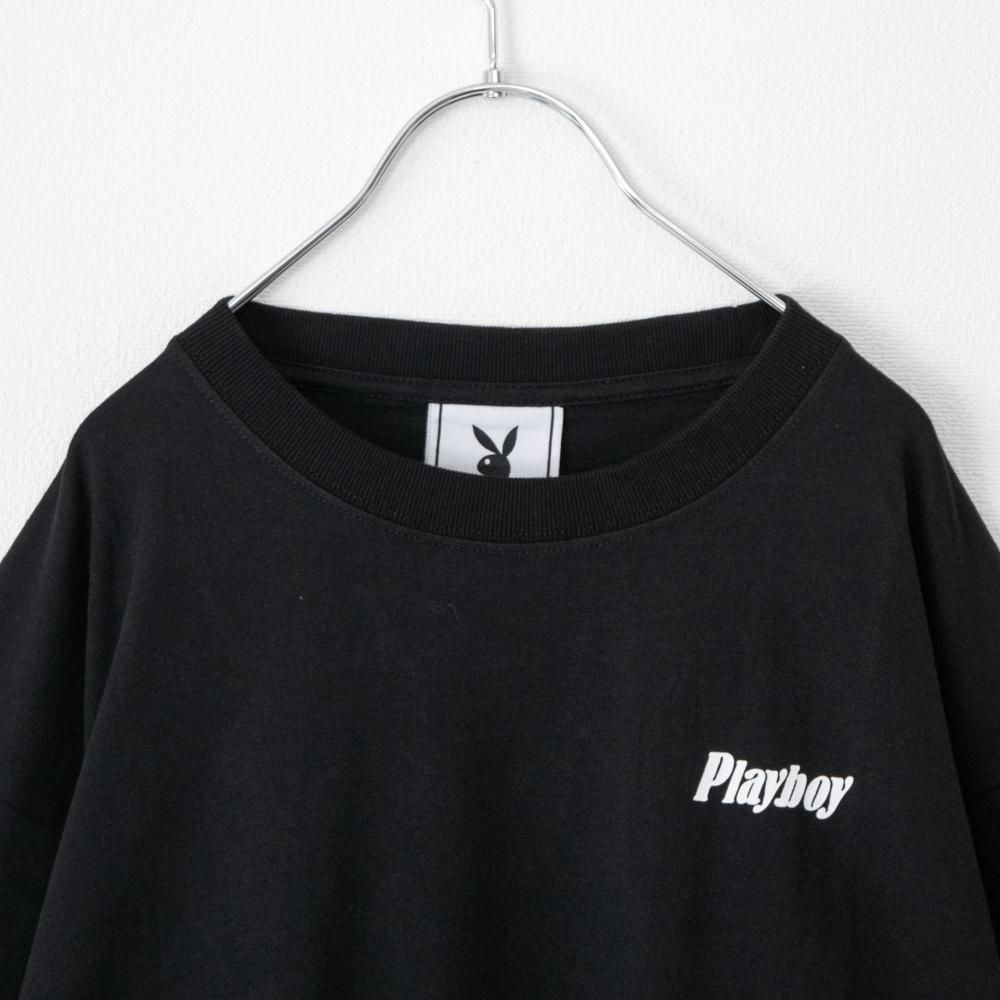 SEQUENZ meets PLAYBOY PB SPRAY×BUNNY EMB 半袖Tシャツ BLACK