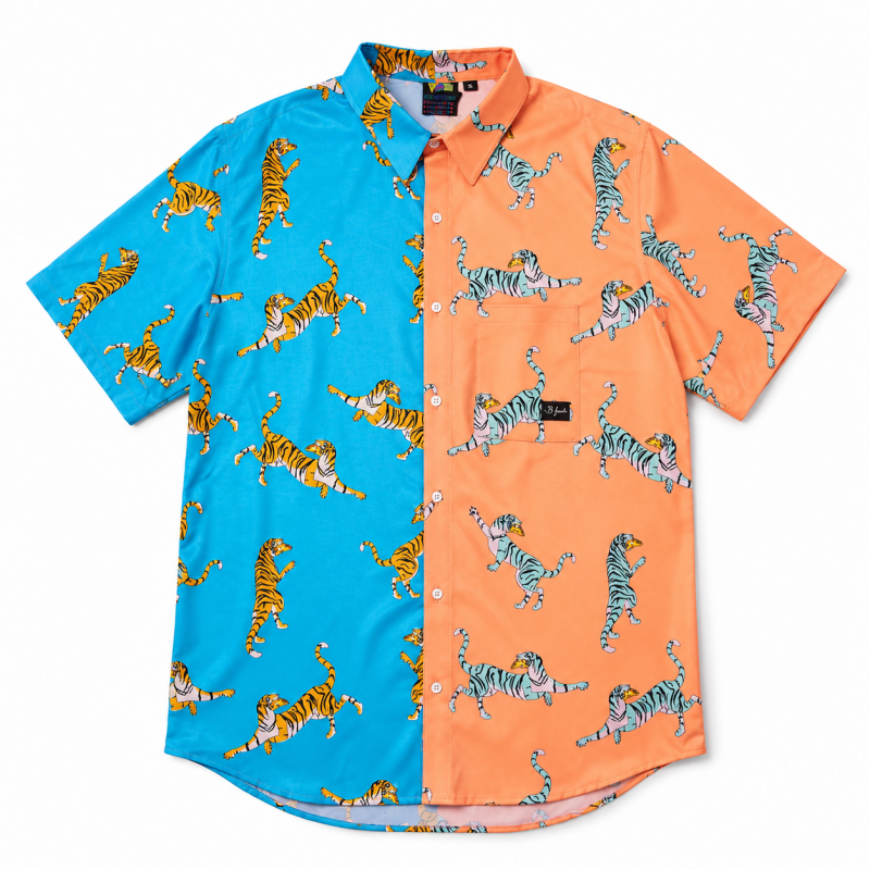 B Fresh Gear Pizza Tiger ストレッチ 半袖シャツ