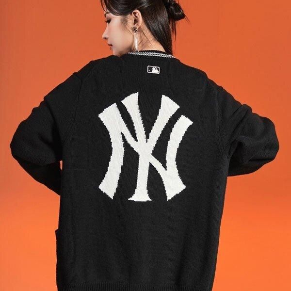 MLB Korea Unisex Logo Line V-Neck Cardigan BLACK – YOU ARE MY POISON