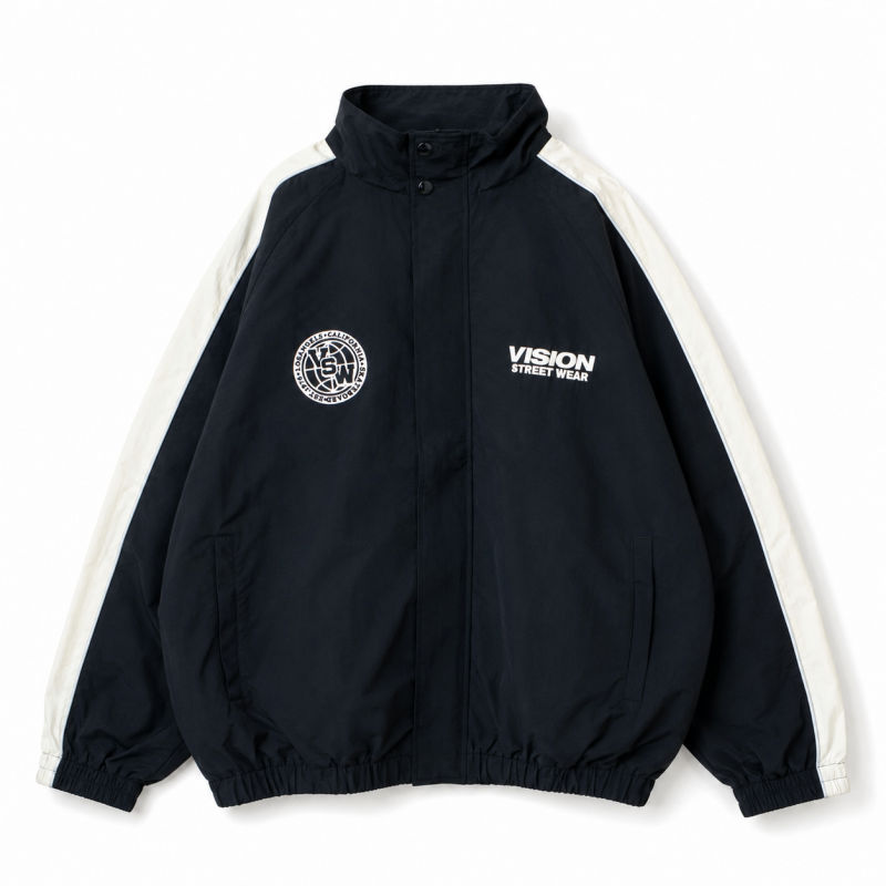 VISION STREET WEAR リフレクターナイロンジャケット BLACK