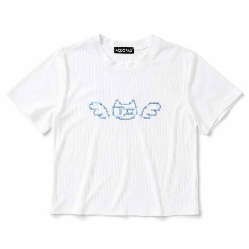 ACDC RAG ドットネコ チビ Tシャツ WHITE