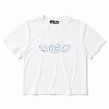 ACDC RAG ドットネコ チビ Tシャツ WHITE