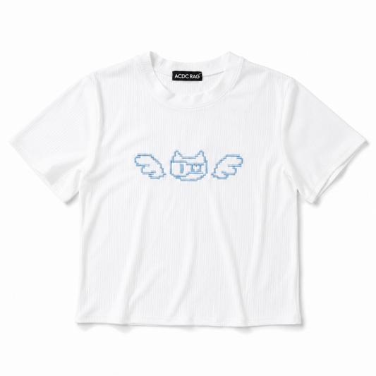 ACDC RAG ドットネコ チビ Tシャツ WHITE