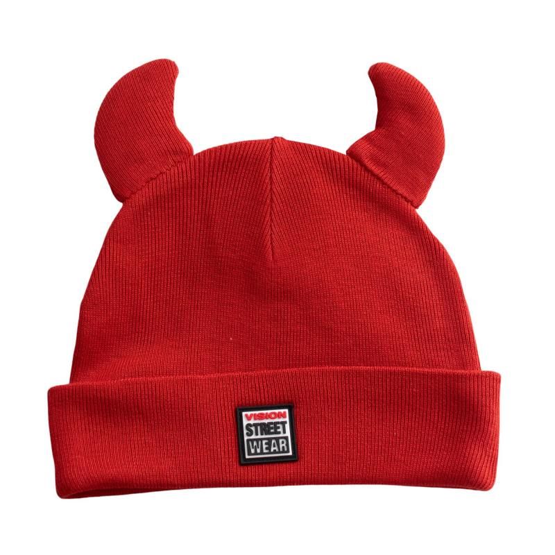 VISION STREET WEAR デビルニットキャップ RED