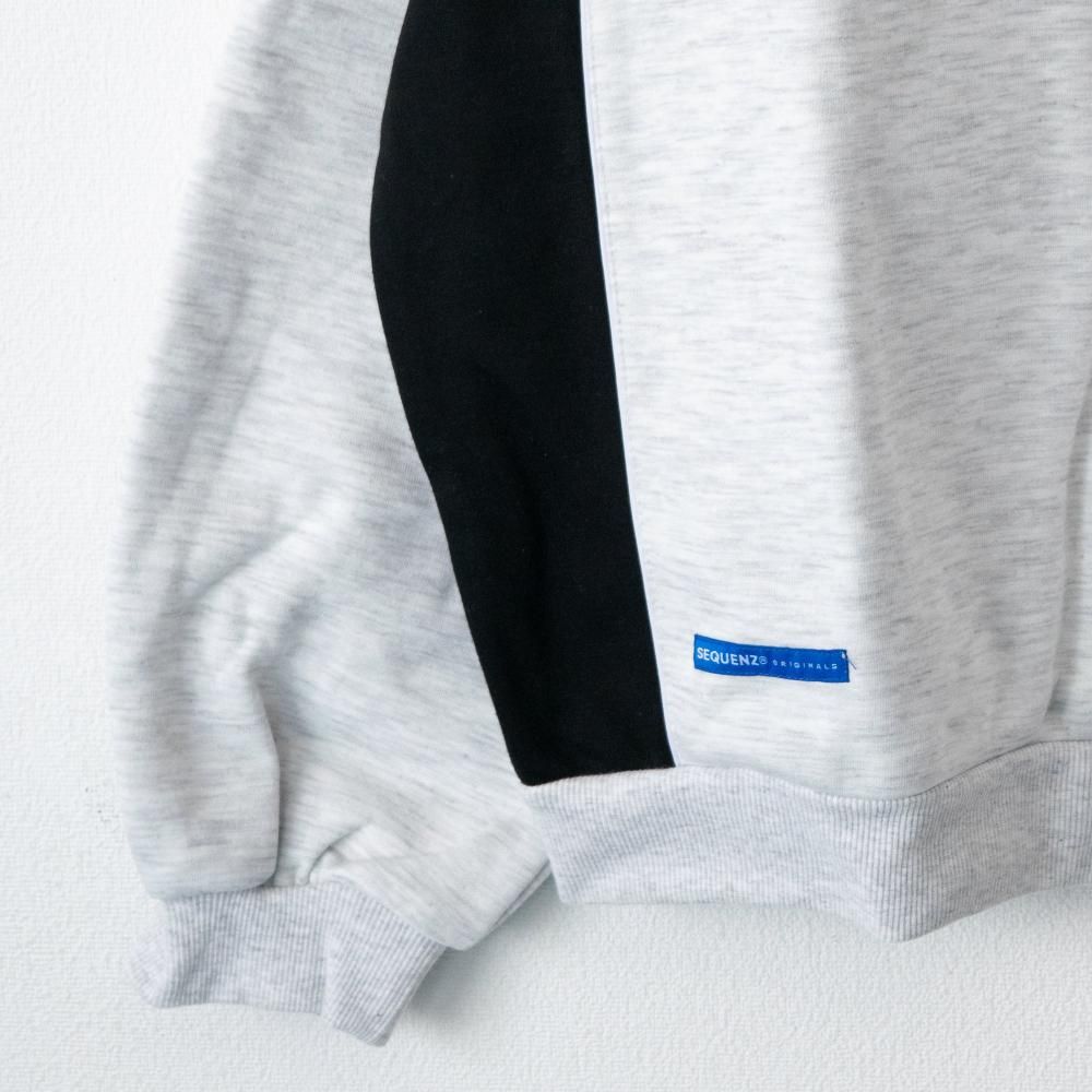 SEQUENZ/PIPING SPORT V/N SWEAT ヘビーポンチ 裏起毛 パイピング スポーツ Vネック スウェット WHITE