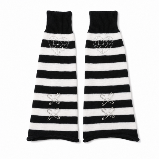 ACDC RAG ICHGO CHA~N 脳みそハート レッグウォーマー BLACK WHITE