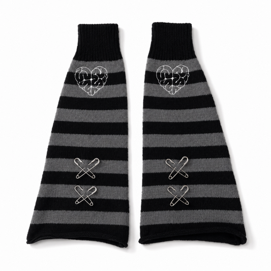 ACDC RAG ICHGO CHA~N 脳みそハート レッグウォーマー BLACK GRAY
