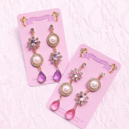 Purple Cream P120 ビジューパール ピアス