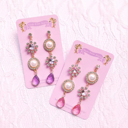 Purple Cream P120 ビジューパール ピアス