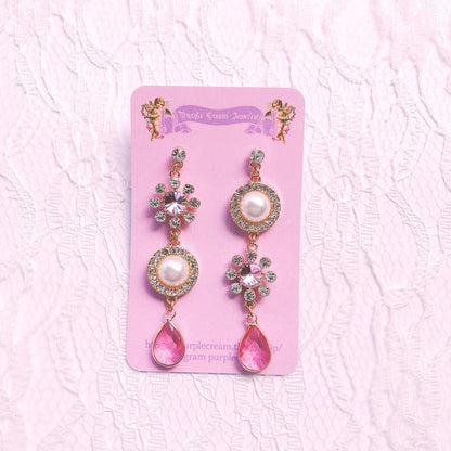 Purple Cream P120 ビジューパール ピアス