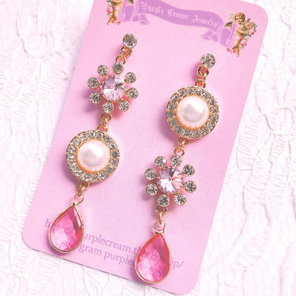 Purple Cream P120 ビジューパール ピアス