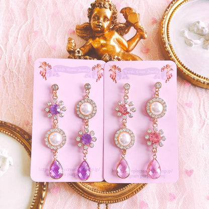Purple Cream P120 ビジューパール ピアス