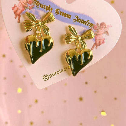 Purple Cream P1012 とろけるハート ピアス