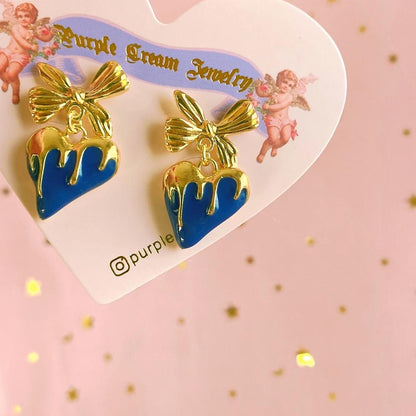 Purple Cream P1012 とろけるハート ピアス