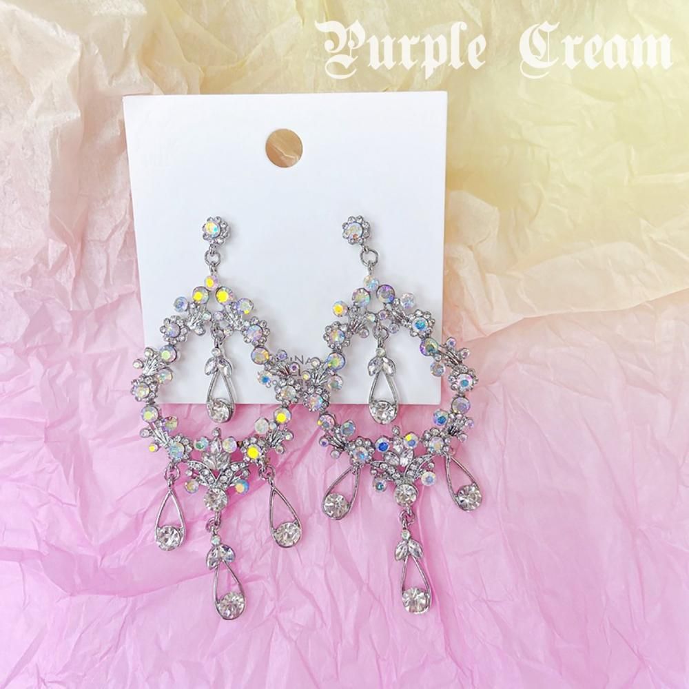 Purple Cream P621 ビジュー ピアス