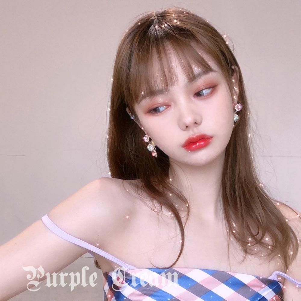 Purple Cream P631 ビジュー ピアス