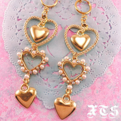 XTS ハートクラブ イヤリング ピアス GOLD