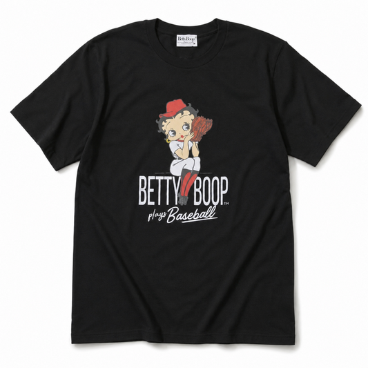 BETTY BOOP ベティちゃん プリント Tシャツ BLACK