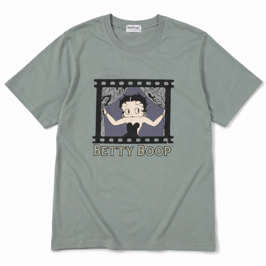 BETTY BOOP フィルム ベティちゃん プリント Tシャツ KHAKI