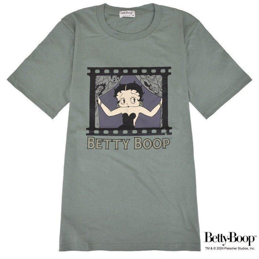 BETTY BOOP フィルム ベティちゃん プリント Tシャツ KHAKI
