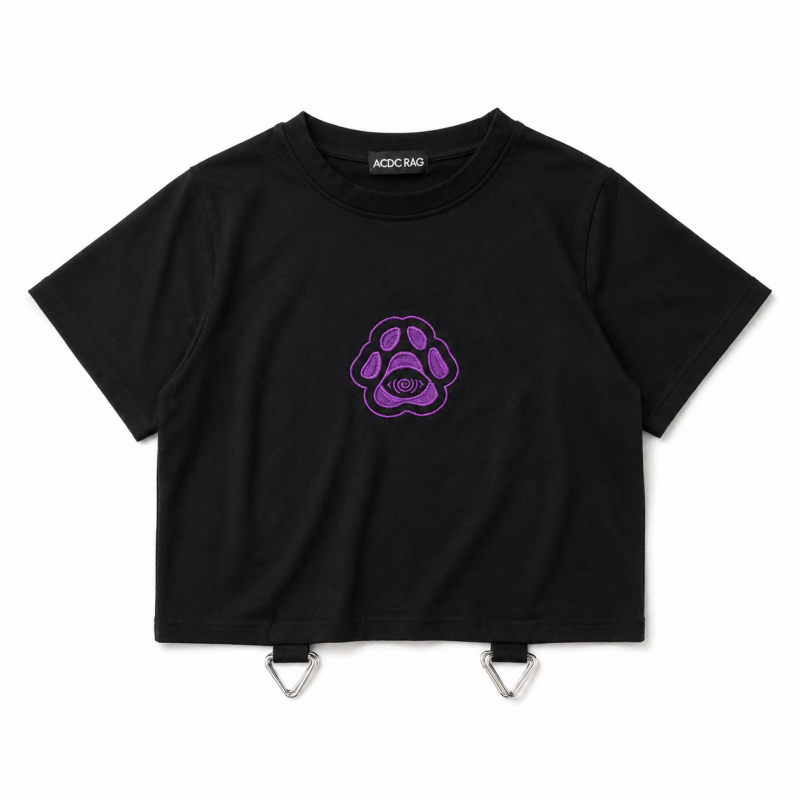 ACDC RAG  chaaaos カオス チビTシャツ BLACK/PURPLE