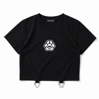 ACDC RAG  chaaaos カオス チビTシャツ BLACK/WHITE
