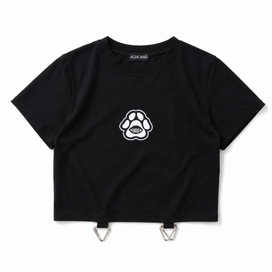 ACDC RAG  chaaaos カオス チビTシャツ BLACK/WHITE