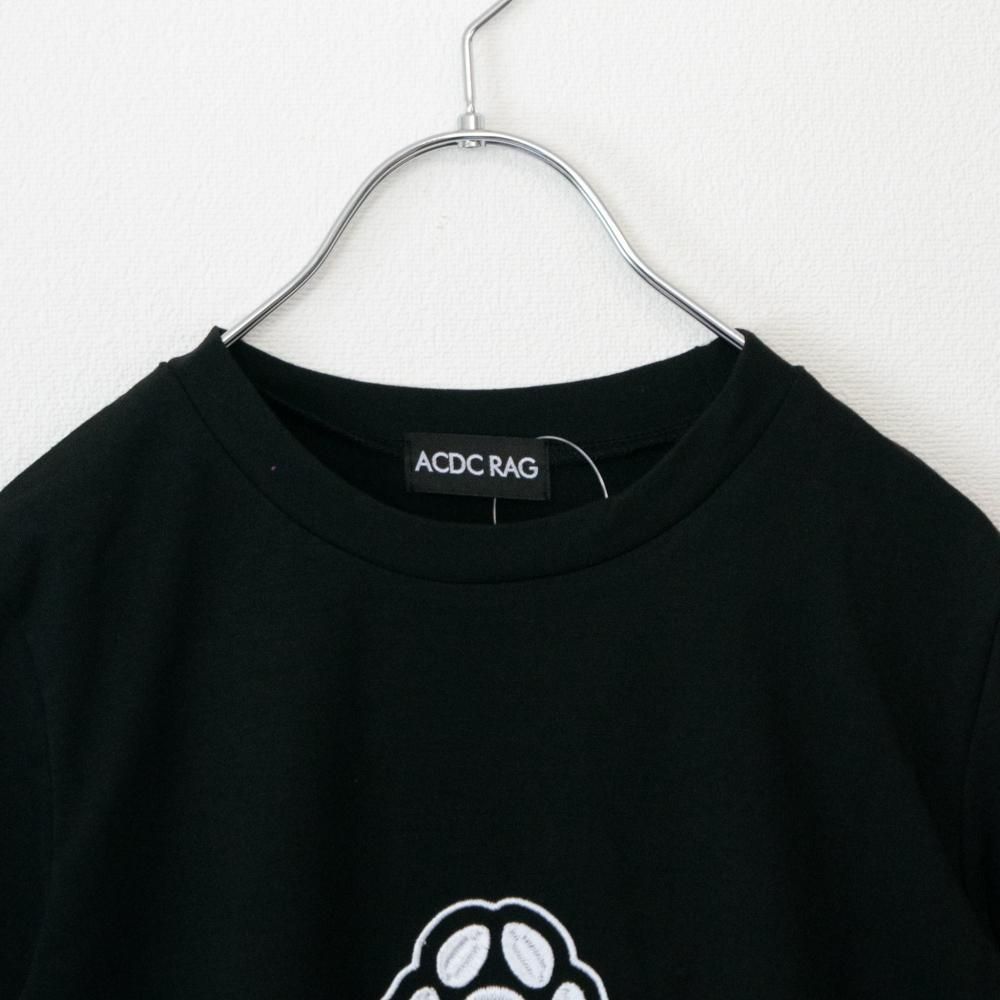 ACDC RAG  chaaaos カオス チビTシャツ BLACK/WHITE