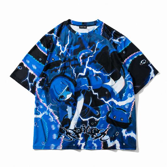ACDC RAG メンダコサイバー BIG Tシャツ BLUE