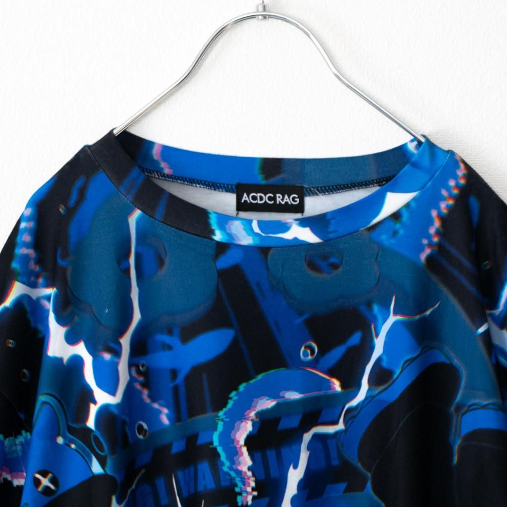 ACDC RAG メンダコサイバー BIG Tシャツ BLUE