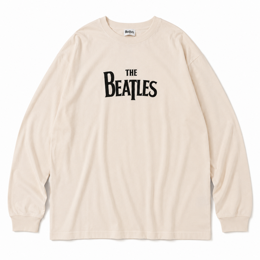 THE BEATLES ビートルズ ピグメント ロゴ ロンT WHITE