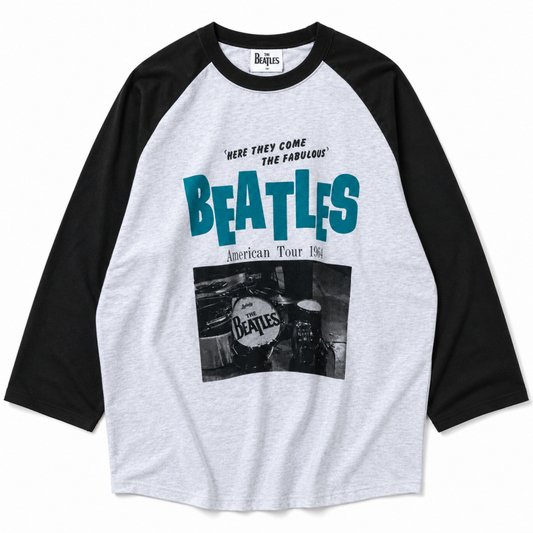 THE BEATLES ビートルズ フォト ラグラン ロンT B