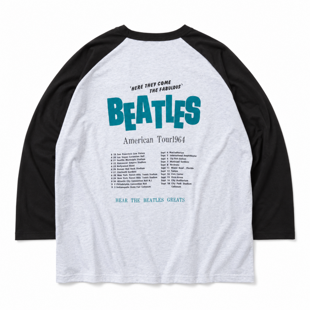 THE BEATLES ビートルズ フォト ラグラン ロンT B