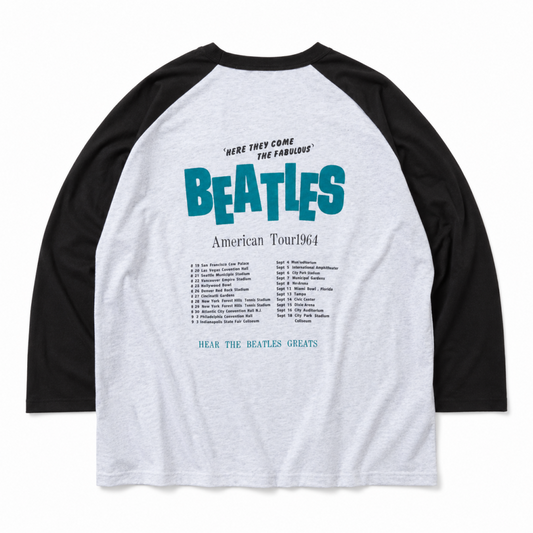 THE BEATLES ビートルズ フォト ラグラン ロンT B