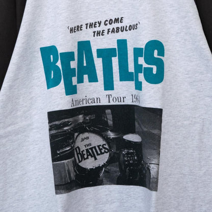 THE BEATLES ビートルズ フォト ラグラン ロンT B