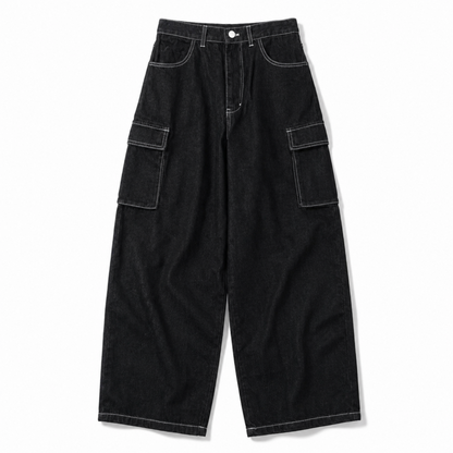 VISION STREET WEAR SKATER PANTS ワイドデニムパンツ BLACK