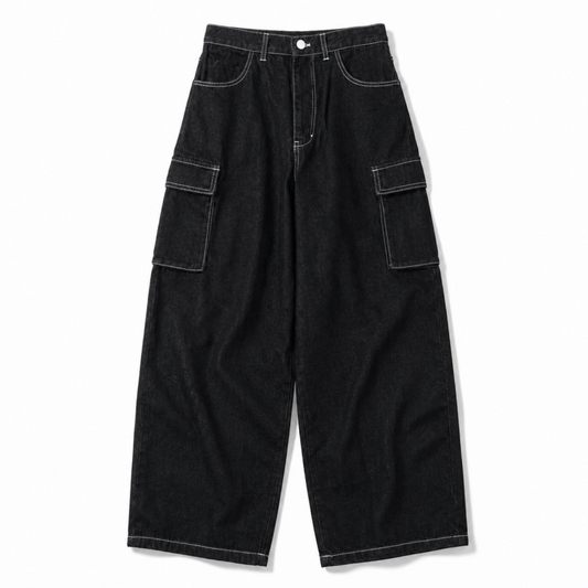 VISION STREET WEAR SKATER PANTS ワイドデニムパンツ BLACK