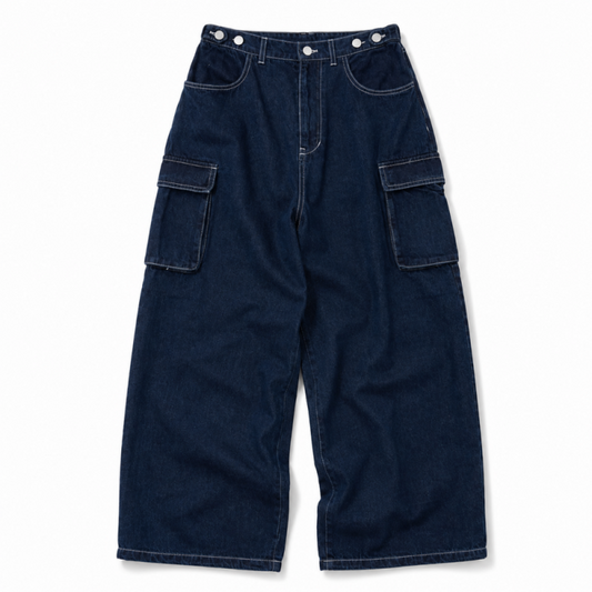 VISION STREET WEAR SKATER PANTS ワイドデニムパンツ NAVY