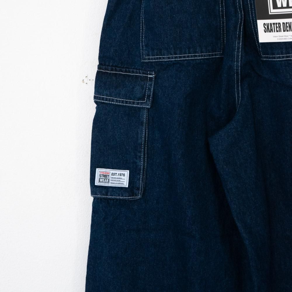 VISION STREET WEAR SKATER PANTS ワイドデニムパンツ NAVY
