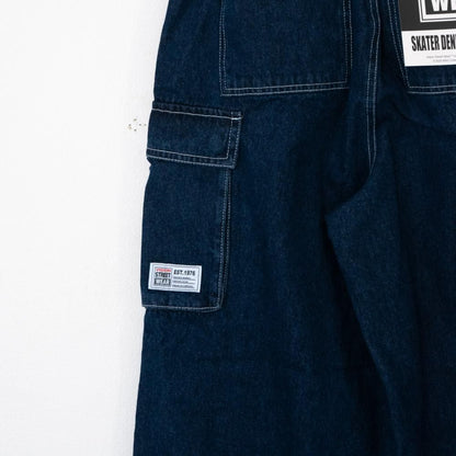VISION STREET WEAR SKATER PANTS ワイドデニムパンツ NAVY