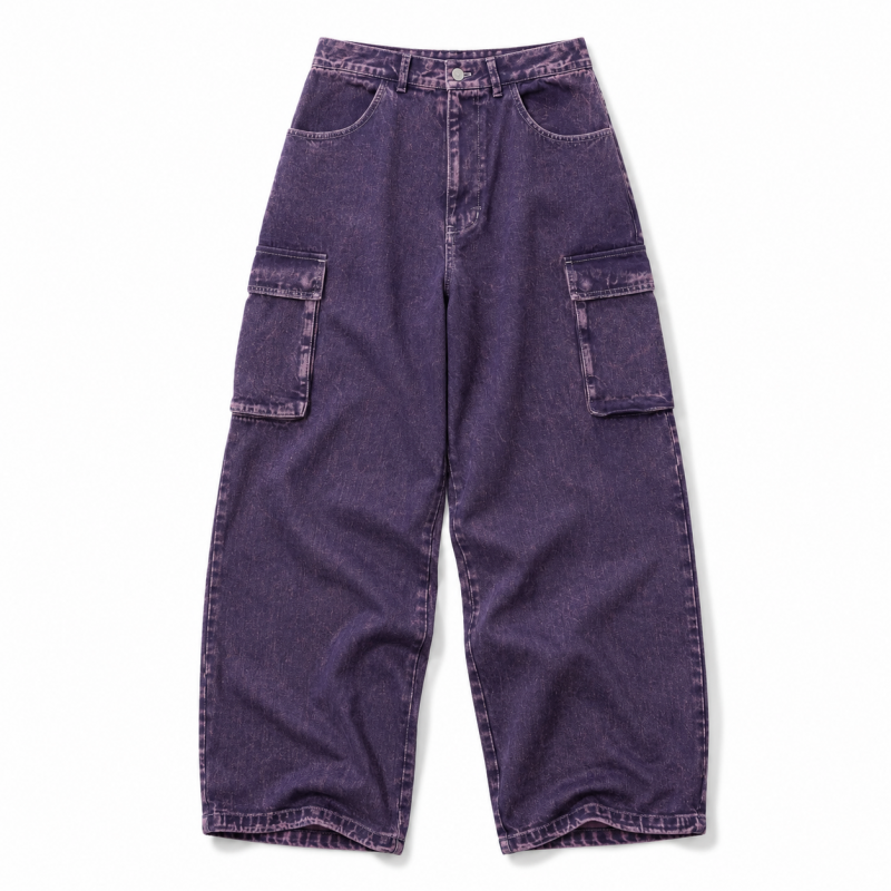 VISION STREET WEAR SKATER PANTS ワイドデニムパンツ PURPLE