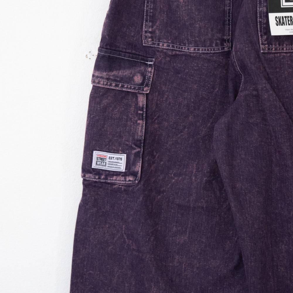 VISION STREET WEAR SKATER PANTS ワイドデニムパンツ PURPLE