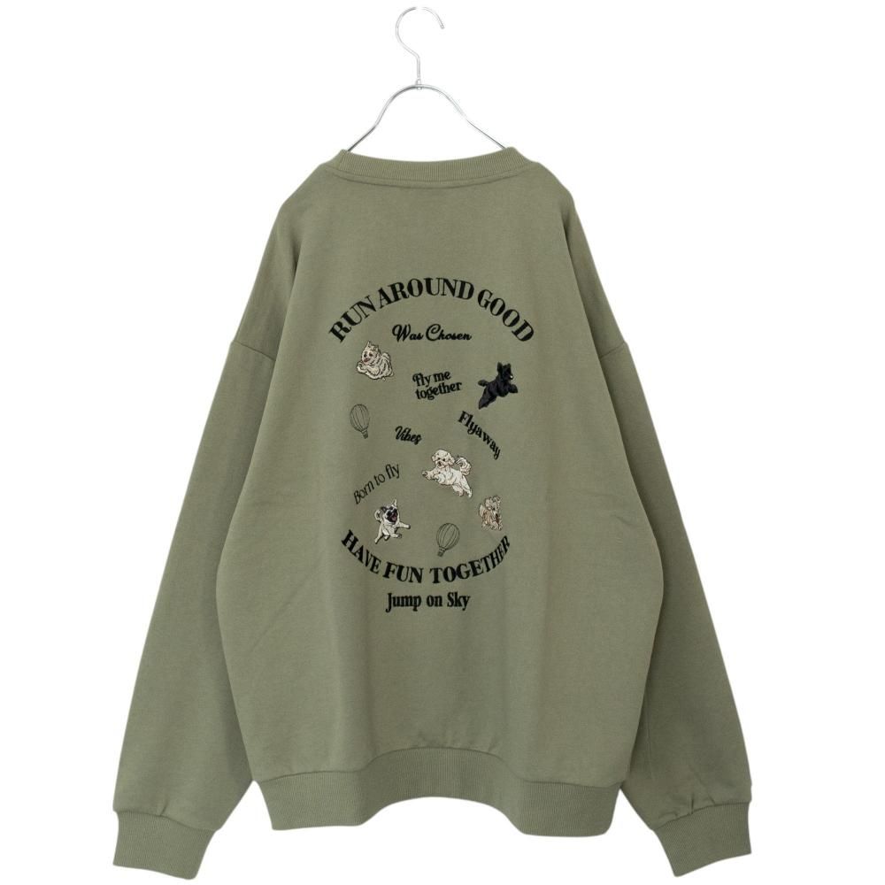 フライング DOG スウェットトップ GREEN