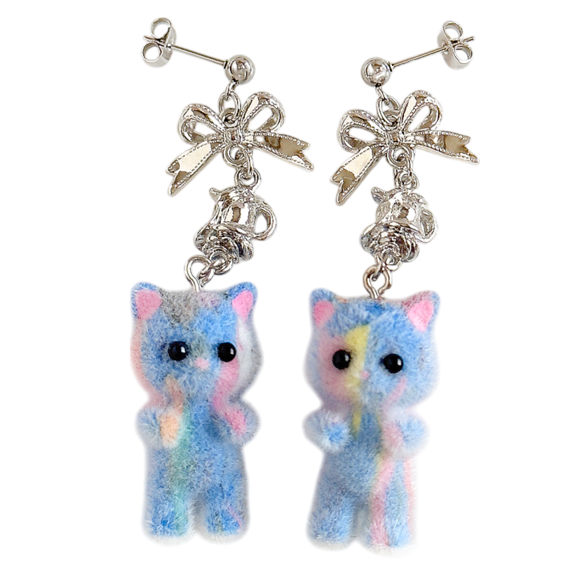 Flocky Cat 猫マスコット ピアス＆イヤリング BLUE