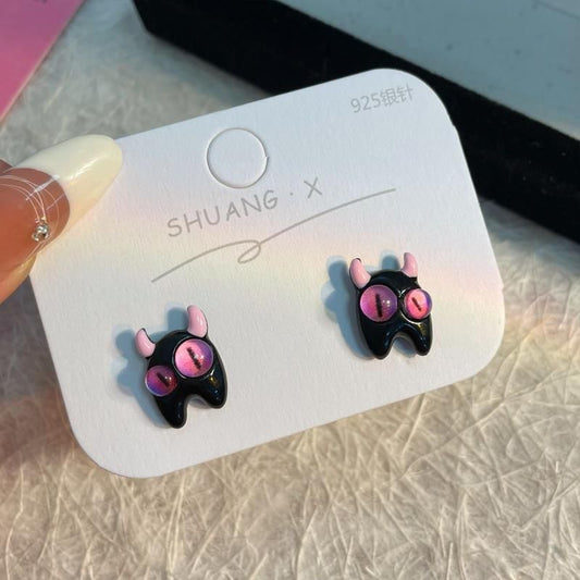 EYE MONSTER カボション スタッドピアス BLACK