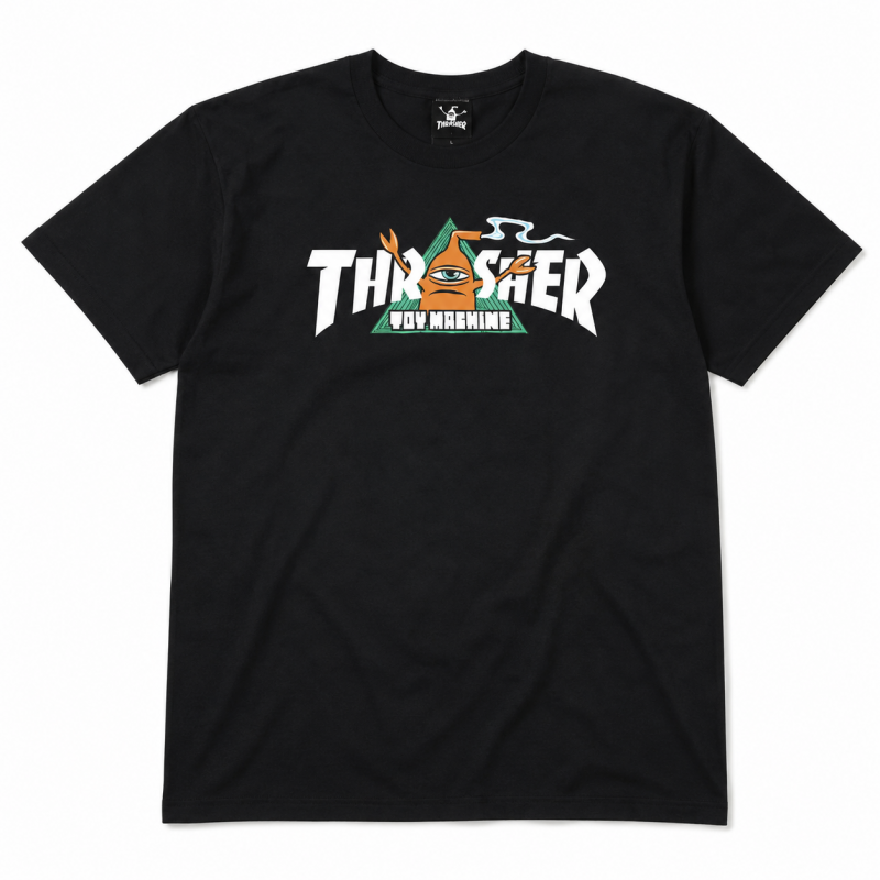 THRASHER x TOY MACHINE 311626 VORTEX 半袖 Tシャツ BLACK
