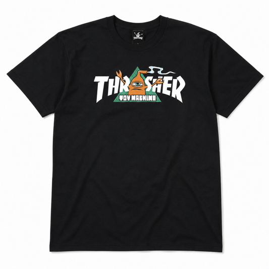 THRASHER x TOY MACHINE 311626 VORTEX 半袖 Tシャツ BLACK