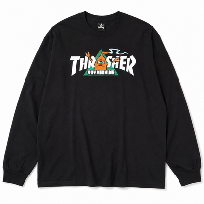 THRASHER x TOY MACHINE 314065 VORTEX 長袖 Tシャツ BLACK