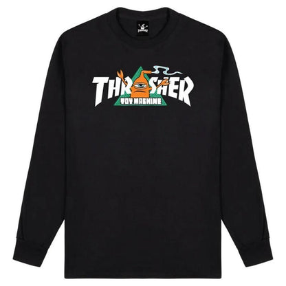 THRASHER x TOY MACHINE 314065 VORTEX 長袖 Tシャツ BLACK